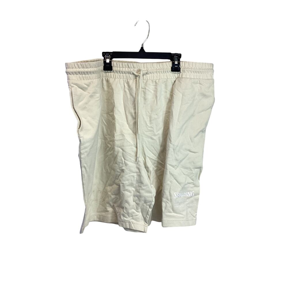 SPALDING OFF-WHITE SHORTS XL COTTON SOLID NWT FOR MEN